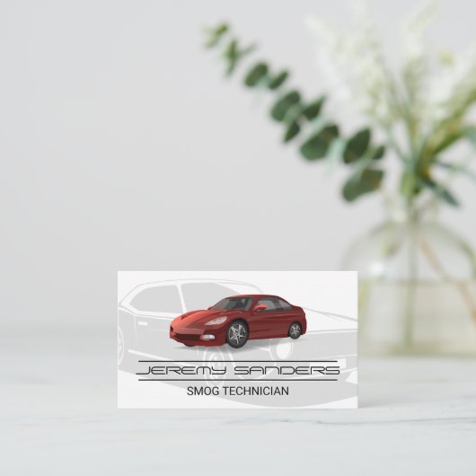 Rode auto visitekaartje (Staand voorkant)