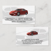 Rode auto visitekaartje (Voorkant / Achterkant)