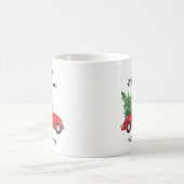 Rode Auto Vrolijk Kerstmis Aangepaste Naam Koffiemok (Center)