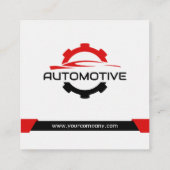 Rode Automobiel Auto Reparatie Auto-onderdelen Vierkante Visitekaartje (Achterkant)
