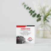 Rode Automobiel Auto Reparatie Auto-onderdelen Vierkante Visitekaartje (Staand voorkant)