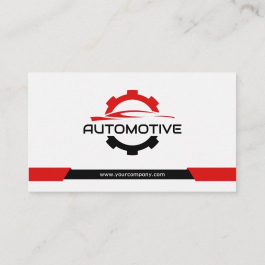 Rode Automobiel Auto Reparatie Auto-onderdelen Visitekaartje (Achterkant)