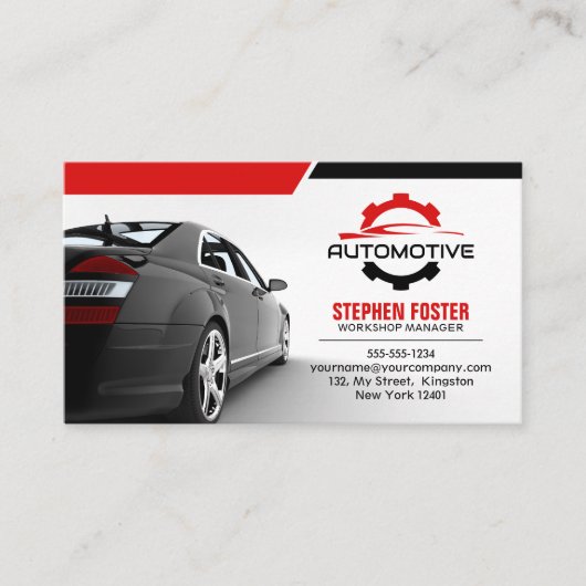 Rode Automobiel Auto Reparatie Auto-onderdelen Visitekaartje (Voorkant)