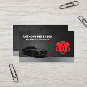 rode automotor   Automatisch winkelen   oldtimer Visitekaartje