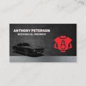 rode automotor | Automatisch winkelen | oldtimer Visitekaartje (Voorkant)