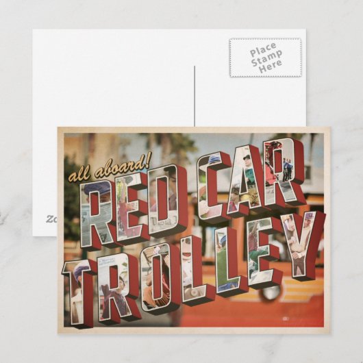 rode autotrolley. briefkaart (Voorkant / Achterkant)