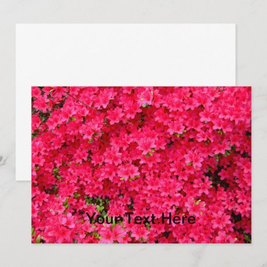 Rode Azalea Bloem Patch Uitnodiging (Voorkant / Achterkant)