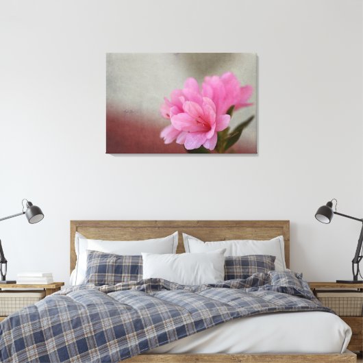 Rode Azalea Textuur Canvas Afdruk (Insitu (Slaapkamer))