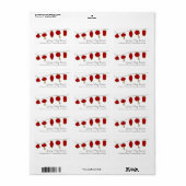 Rode Aziatische Lantaarn Adreslabels Etiket (Full Sheet)