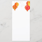 Rode Aziatische lantaarns witte bruiloft receptie  Menu (Achterkant)