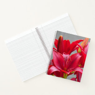 Rode Aziatische Lelies Bloemen Notebook Notitieboek