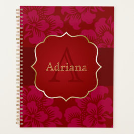 Rode Aziatische stijl gepersonaliseerd Planner