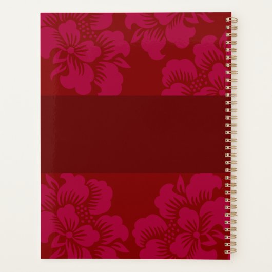 Rode Aziatische stijl gepersonaliseerd Planner (Achterkant)