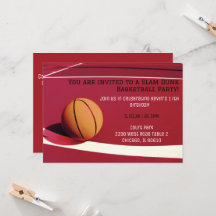 Rode baan basketbal partij uitnodiging