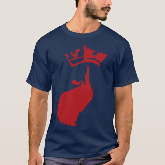 Rode baard op de marine t-shirt (Voorkant)