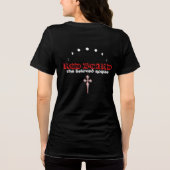 Rode baard vrouwen zwarte t-shirt (Achterkant)