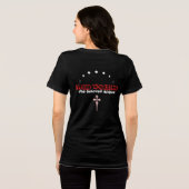 Rode baard vrouwen zwarte t-shirt (Achterkant volledig)