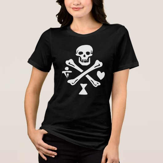 Rode baard vrouwen zwarte t-shirt (Voorkant)