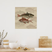 Rode Baars Visser Kunst Poster (Keuken)