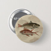 Rode Baars Visser Kunst Ronde Button 5,7 Cm (Voorkant /achterkant)