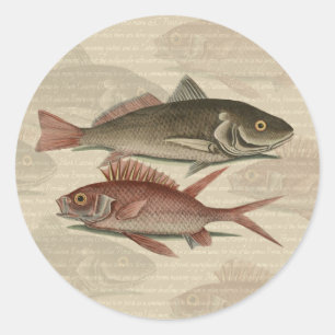 Rode Baars Visser Kunst Ronde Sticker