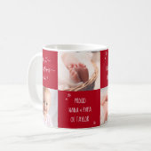 Rode Baby 4 Foto Eerste Kerstmis Grootouders Naam Koffiemok (Voorkant links)