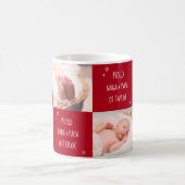 Rode Baby 4 Foto Eerste Kerstmis Grootouders Naam Koffiemok (Center)