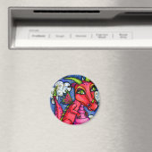 Rode Baby Dragon Super leuke magneet (Insitu (Vaatwasser))