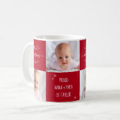 Rode Baby Eerste Kerst Grootouders 2 Fotonaam Koffiemok (Voorkant links)