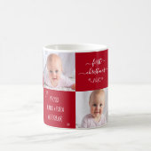 Rode Baby Eerste Kerst Grootouders 2 Fotonaam Koffiemok (Center)