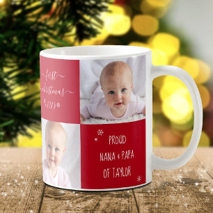 Rode Baby Eerste Kerst Grootouders 2 Fotonaam Koffiemok