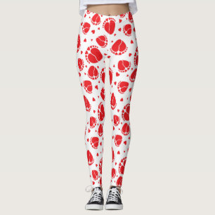 Rode Baby en harten op witte achtergrond Leggings