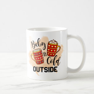 Rode Baby Het is koud buiten de kerstillustratie Koffiemok