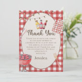 Rode Baby-Q Baby shower bedankkaart (Staand voorkant)