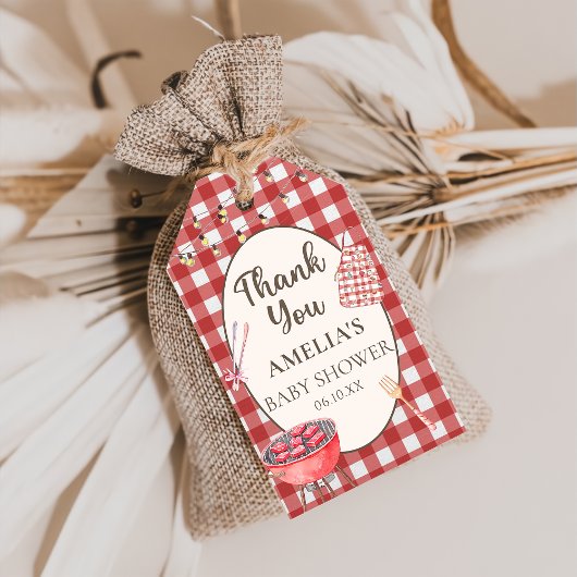 Rode Baby-Q Baby shower Gift Labels Cadeaulabel