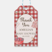 Rode Baby-Q Baby shower Gift Labels Cadeaulabel (Voorkant)