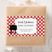 Rode Baby-Q baby shower gunst of waterfles bbq Etiket (Insitu)