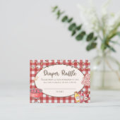 Rode Baby-Q baby shower luierkrabbel Informatiekaartje (Staand voorkant)