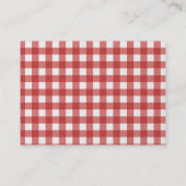 Rode Baby-Q baby shower luierkrabbel Informatiekaartje (Achterkant)