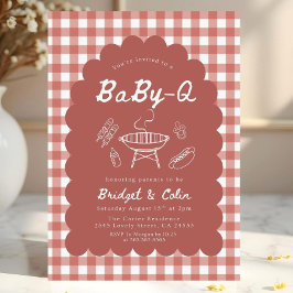 Rode Baby Q Baby Shower Uitnodiging | Bbq Grill Ba