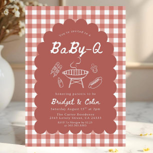 Rode Baby Q Baby Shower Uitnodiging   Bbq Grill Ba
