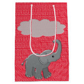 rode baby shower olifant medium cadeauzakje (Achterkant)