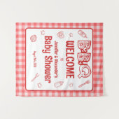Rode BaByQ Baby Shower BBQ Wandkleed (Voorkant (horizontaal))