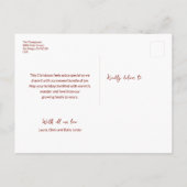 Rode Baby's Eerste Kerstmis Aangepaste Foto Geboor Briefkaart (Achterkant)