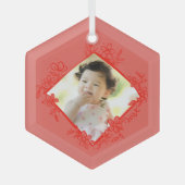 Rode baby's eerste kerstversiering glas ornament (Voorkant)