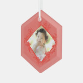 Rode baby's eerste kerstversiering glas ornament (Voorkant links)
