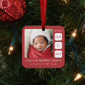 Rode Baby's eerste Ornament met kerststerren