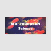 Rode Bacteriën Wetenschap Leraar Naam Tag (Voorkant)