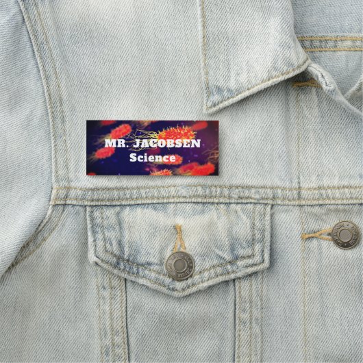 Rode Bacteriën Wetenschap Leraar Naam Tag (In situ)