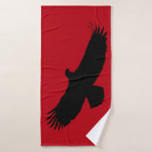 Rode badhanddoek met Eagle Flying - Kies kleur (Badhanddoek)